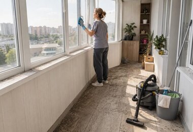 Как убрать пыль и грязь с балкона после лета